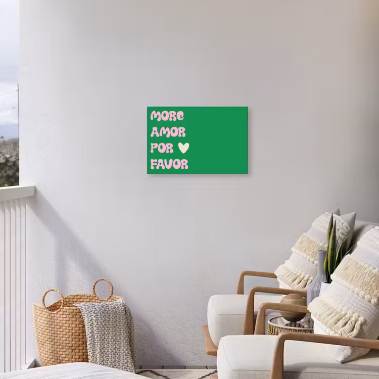 Amor - Valentijn - Groen - Tekst Tuinposter op houten frame 2 cm dik klein -sfeer1