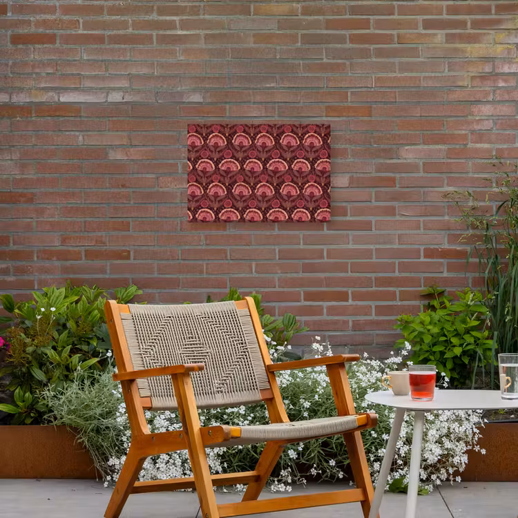 Antiek - Bloemen - Kleurrijk Tuinposter op houten frame 2 cm dik klein 845 -sfeer3