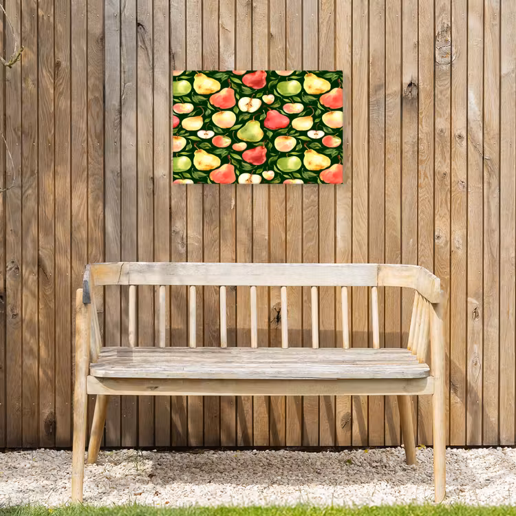 Appels - Peren - Fruit - Groen Tuinposter op houten frame 2 cm dik klein 845 -sfeer4