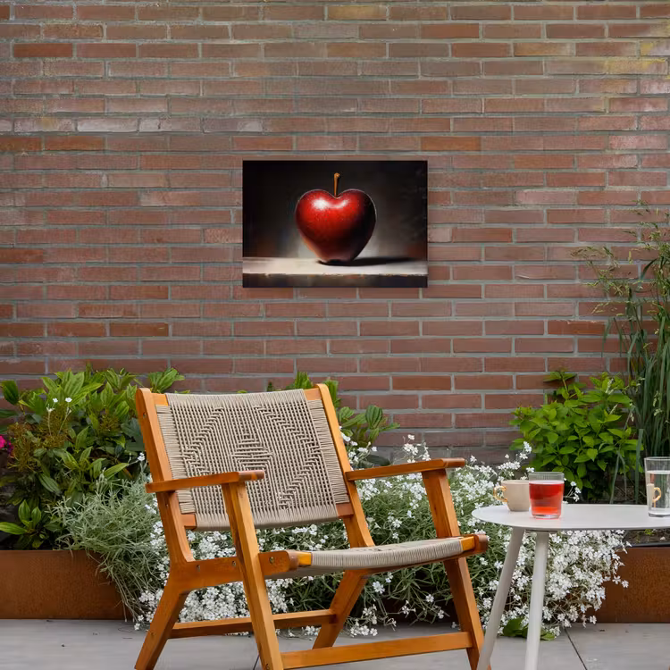 Apple - Hart - Rood Tuinposter op houten frame 2 cm dik klein -sfeer3