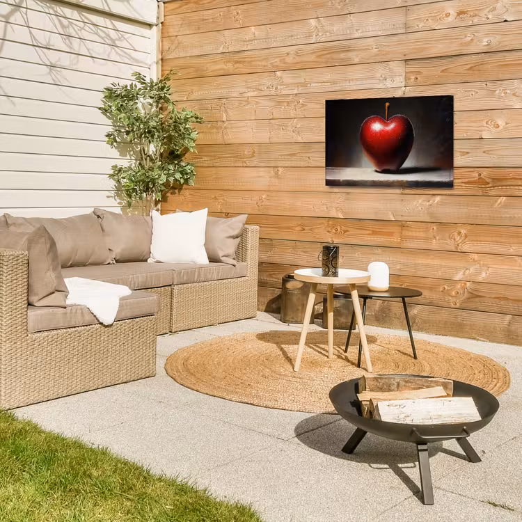 Apple - Hart - Rood Tuinposter op houten frame 2 cm dik klein -sfeer2
