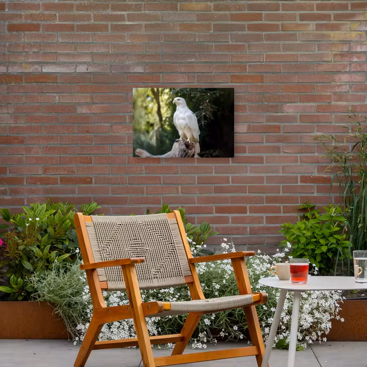 Arend - Hout - Wit - Planten Tuinposter op houten frame 2 cm dik klein -sfeer3