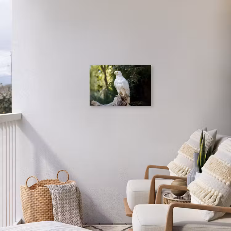 Arend - Hout - Wit - Planten Tuinposter op houten frame 2 cm dik klein -sfeer1