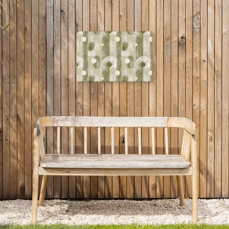 Artistiek - Modern - Groen Tuinposter op houten frame 2 cm dik klein 845 -sfeer4