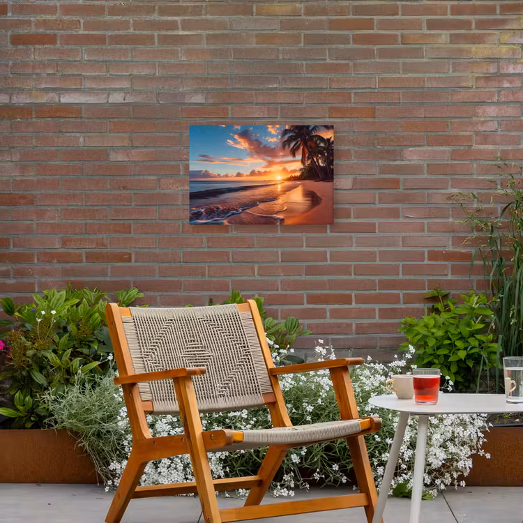 Avondgloren aan Zee Tuinposter op houten frame 2 cm dik klein -sfeer3