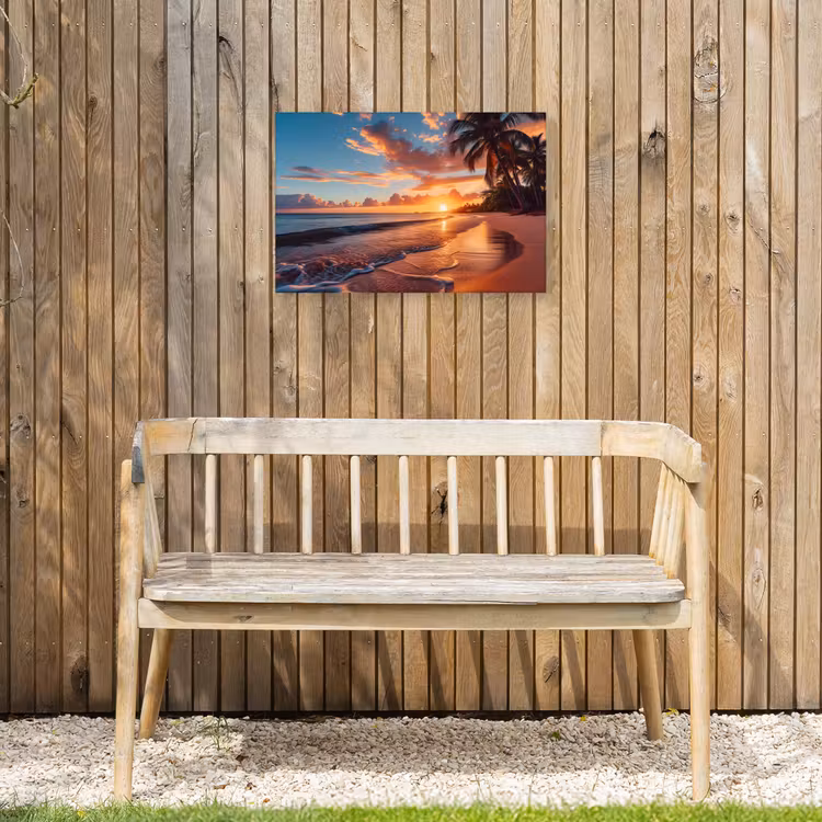 Avondgloren aan Zee Tuinposter op houten frame 2 cm dik klein -sfeer4