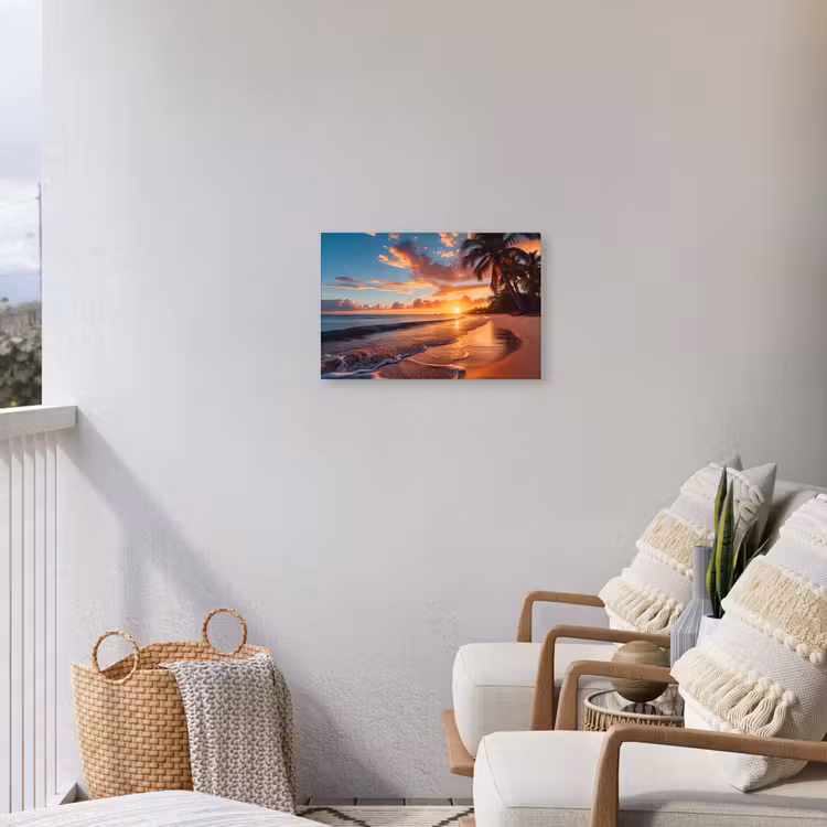 Avondgloren aan Zee Tuinposter op houten frame 2 cm dik klein -sfeer1