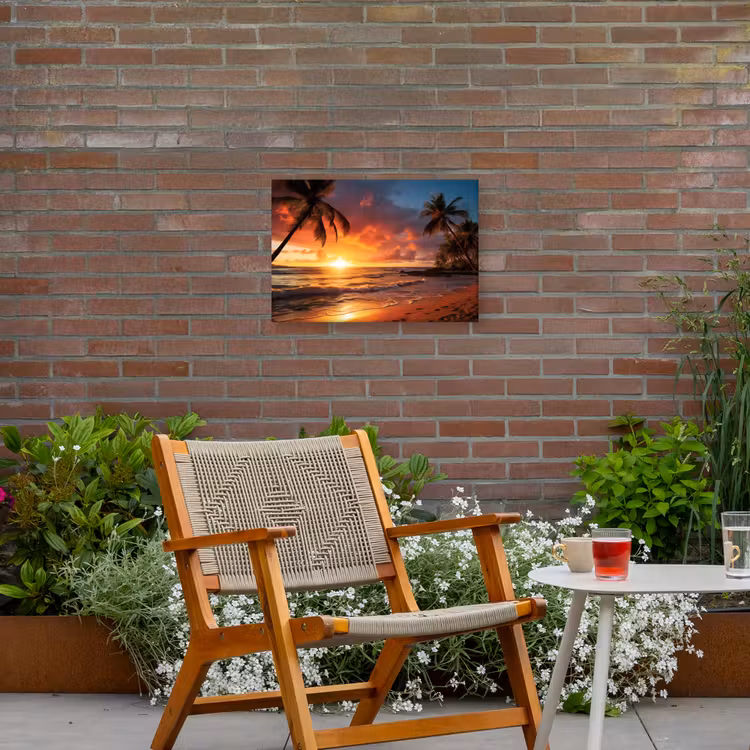 Avondrood aan Zee Tuinposter op houten frame 2 cm dik klein -sfeer3