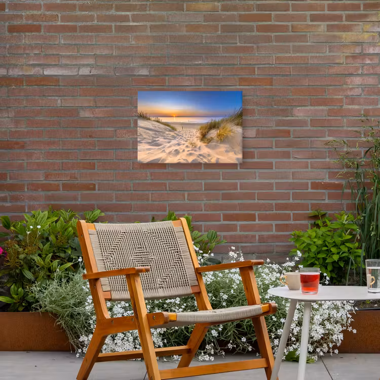 Avondrust aan Zee Tuinposter op houten frame 2 cm dik klein -sfeer3