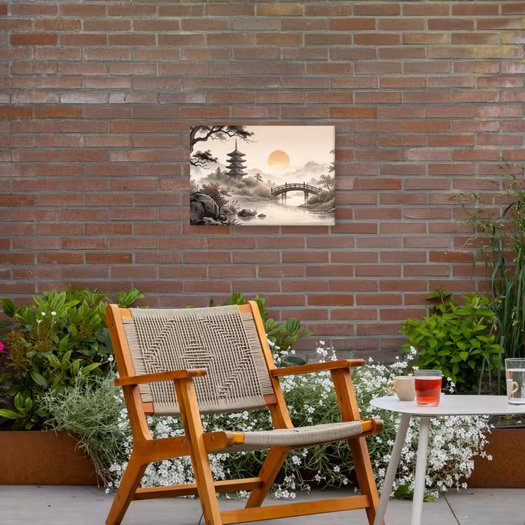 Azië - Landschap - Kleurrijk Tuinposter op houten frame 2 cm dik klein -sfeer3