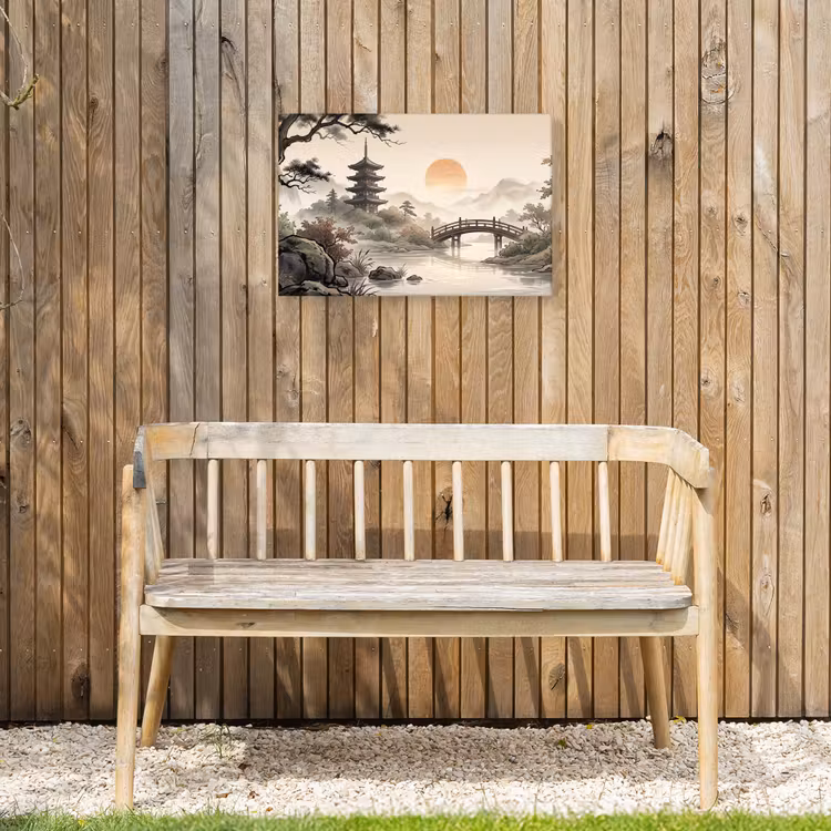 Azië - Landschap - Kleurrijk Tuinposter op houten frame 2 cm dik klein -sfeer4