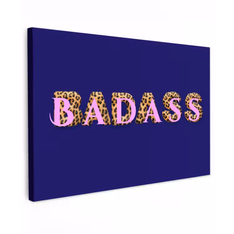 Badass - Panterpint - Schaduw - Roze Tuinposter op houten frame 2 cm dik klein -3d