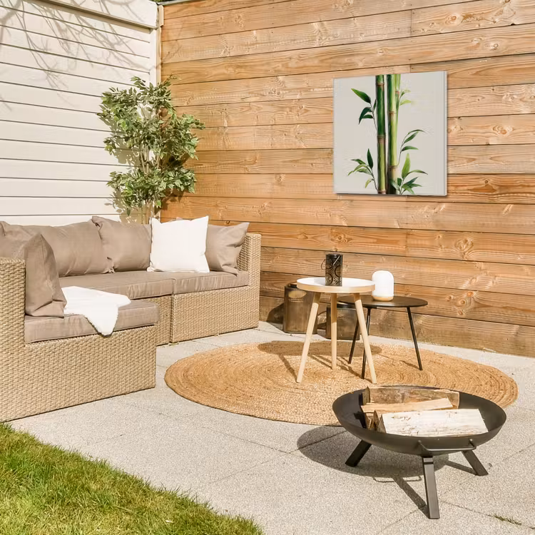 Bamboestengels - Sierlijk - Groen Tuinposter op houten frame 2 cm dik middel -sfeer2