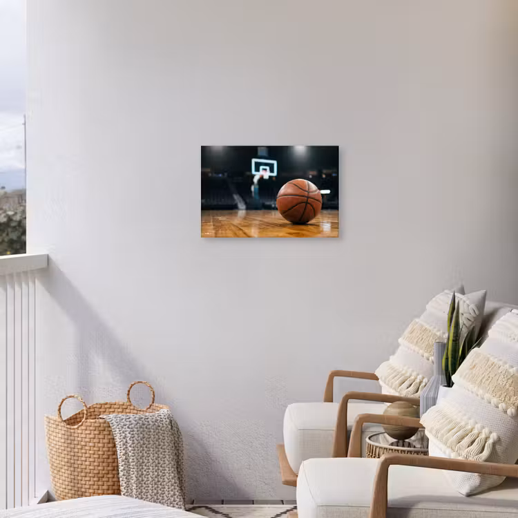 Basketbal - Arena - Sport Tuinposter op houten frame 2 cm dik klein -sfeer1