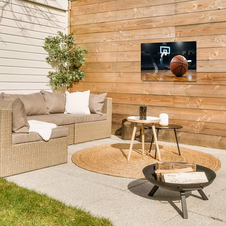 Basketbal - Arena - Sport Tuinposter op houten frame 2 cm dik klein -sfeer2