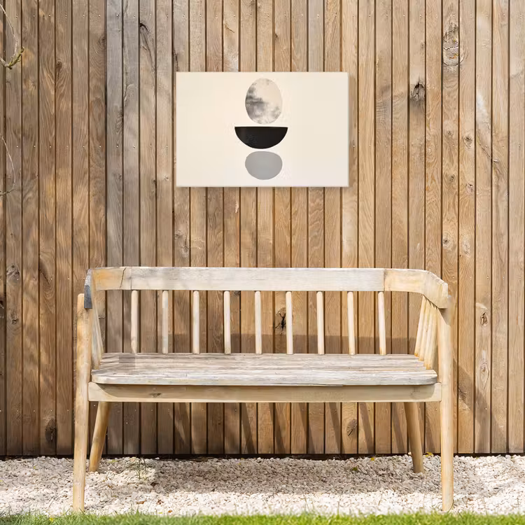 Beige - Japandi - Wabi sabi Tuinposter op houten frame 2 cm dik klein -sfeer4