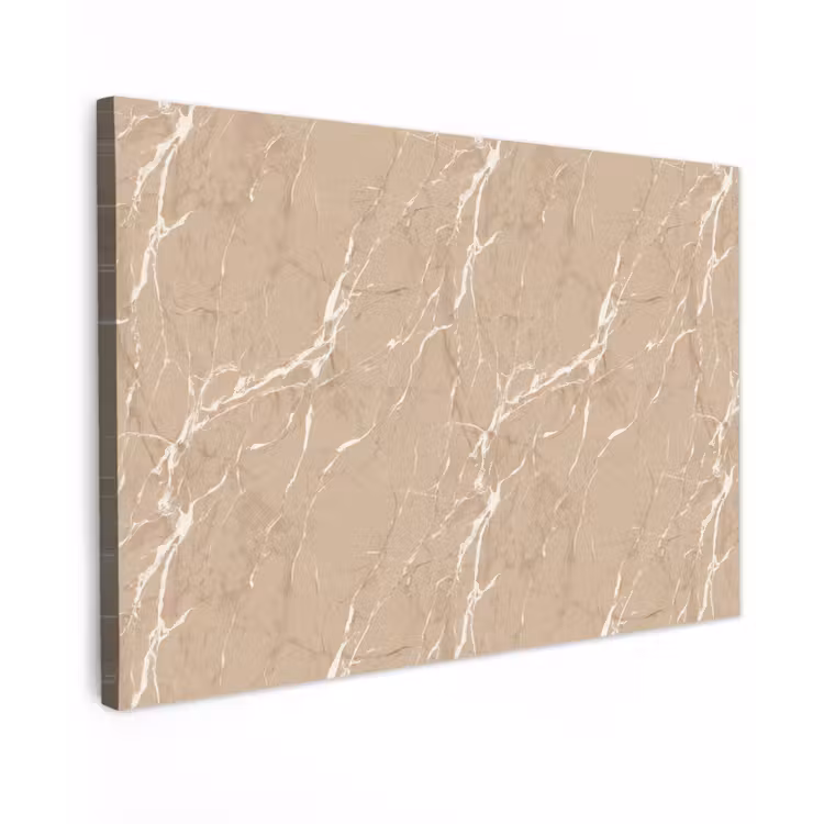 Beige - Marmer - Organisch - Wit Tuinposter op houten frame 2 cm dik klein 845 -3d