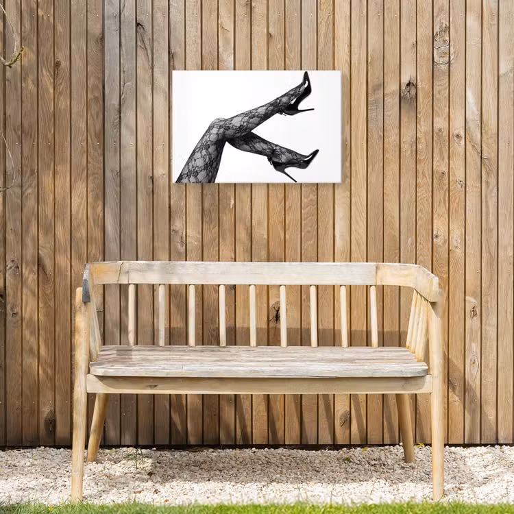 Benen - Kant - Hakken - Zwart - Wit - Uitdagend Tuinposter op houten frame 2 cm dik klein -sfeer4