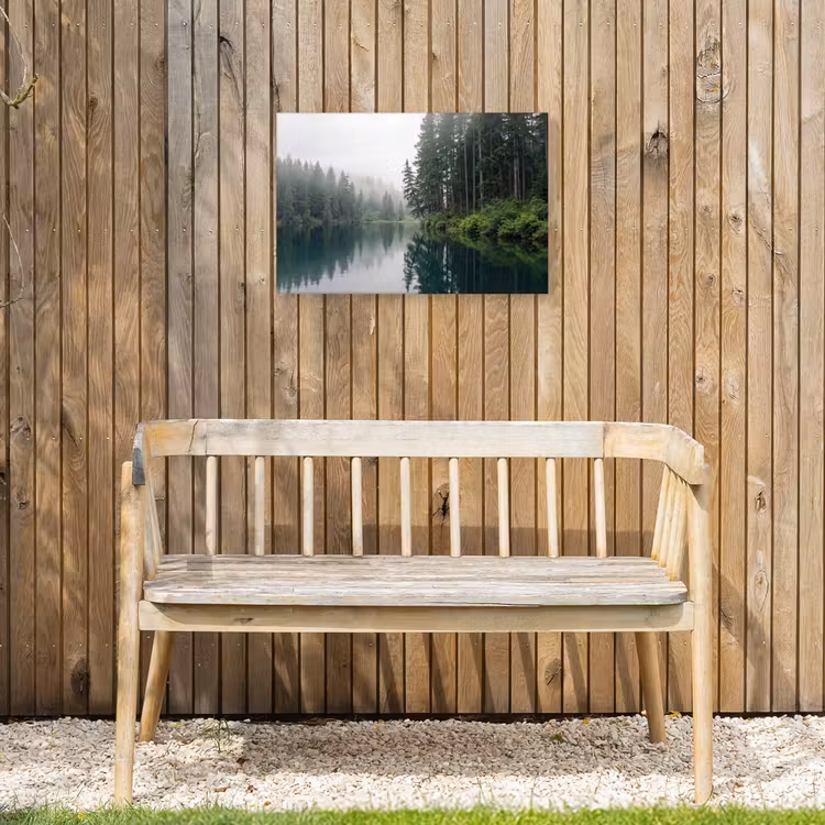 Bergen - Meer - Bos Tuinposter op houten frame 2 cm dik klein -sfeer4
