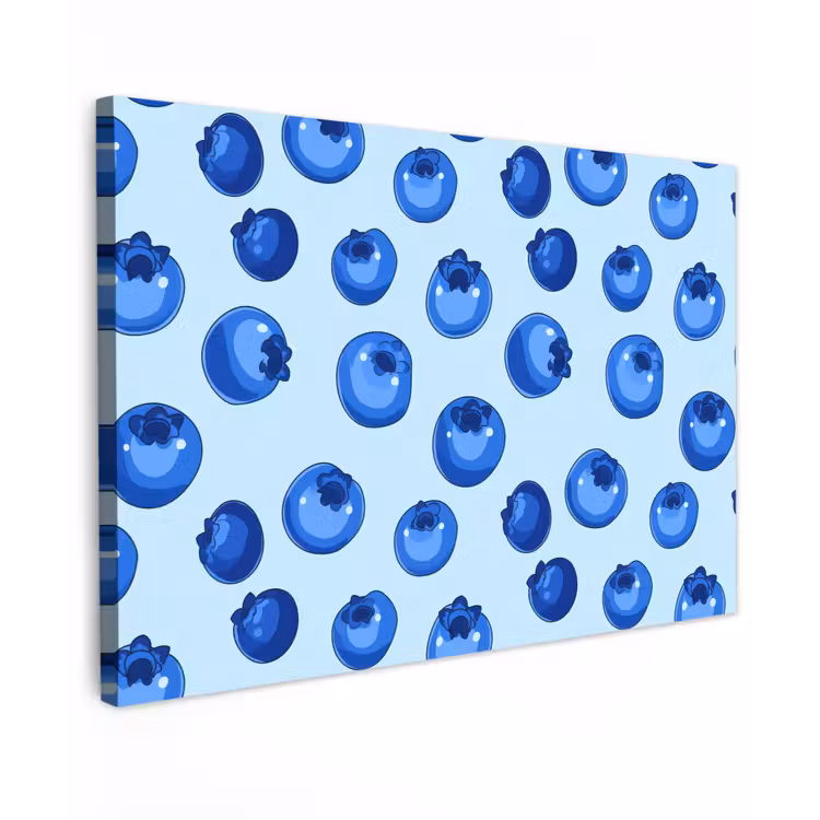 Bessen - Modern - Blauw Tuinposter op houten frame 2 cm dik klein 845 -3d