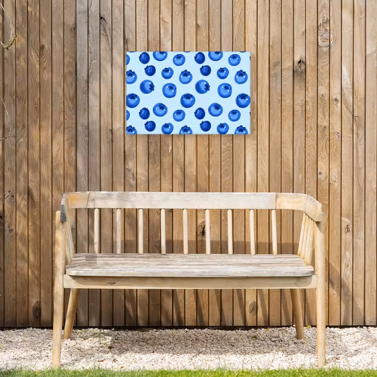 Bessen - Modern - Blauw Tuinposter op houten frame 2 cm dik klein 845 -sfeer4