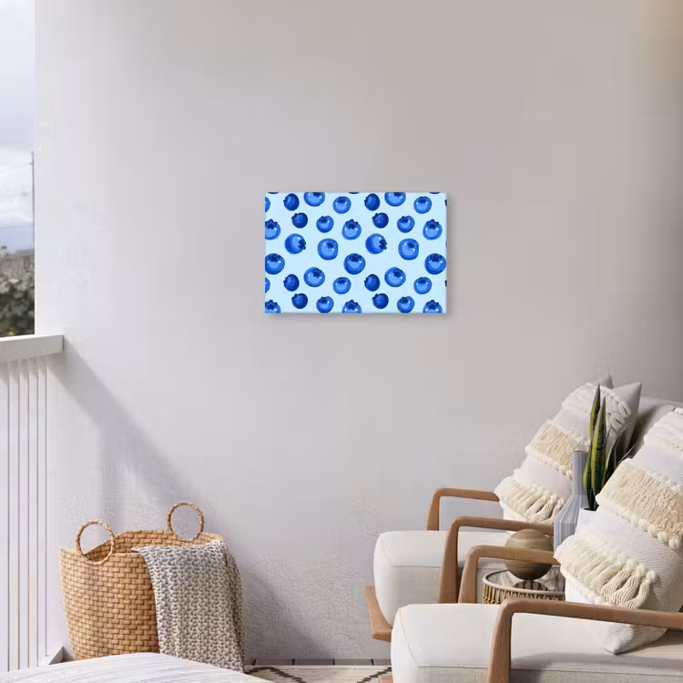 Bessen - Modern - Blauw Tuinposter op houten frame 2 cm dik klein 845 -sfeer1