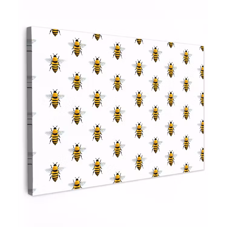 Bijen - Tijdloos - Wit Tuinposter op houten frame 2 cm dik klein 845 -3d