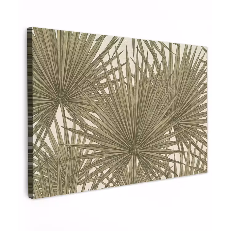 Blad - Tropisch - Patroon - Natuur - Groen Tuinposter op houten frame 2 cm dik klein -3d