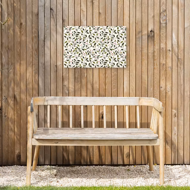 Bladeren - Bessen - Roze Tuinposter op houten frame 2 cm dik klein 845 -sfeer4
