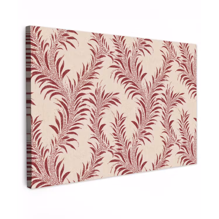 Bladeren - Linnen - Rood Tuinposter op houten frame 2 cm dik klein 845 -3d