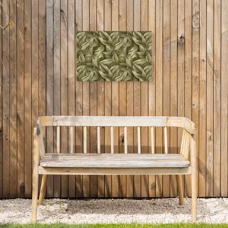 Bladeren - Modern - Groen Tuinposter op houten frame 2 cm dik klein 845 -sfeer4