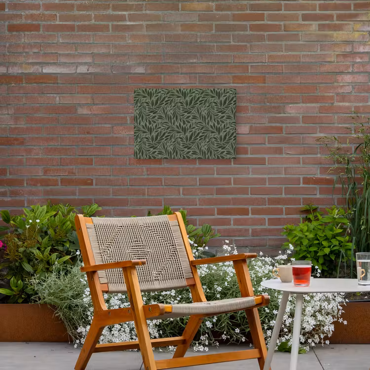 Bladeren - Organisch - Groen Tuinposter op houten frame 2 cm dik klein 845 -sfeer3