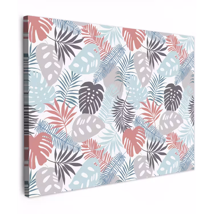 Inductie beschermer - Bladeren - Pastel - Jungle - Afdekplaat voor kookplaat Tuinposter op houten frame 2 cm dik middel -3d