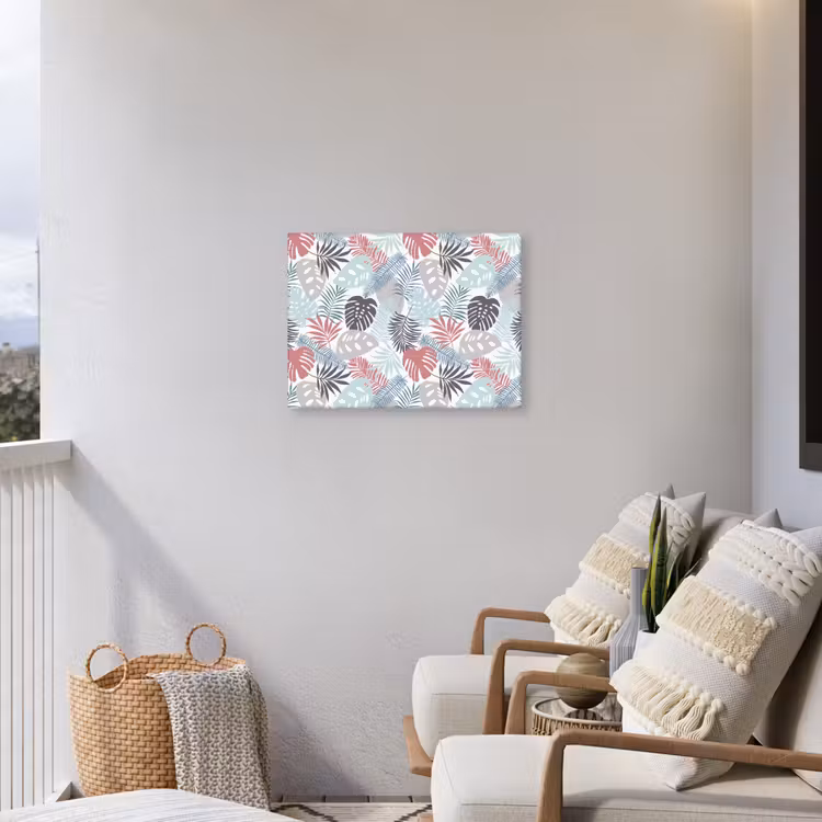 Inductie beschermer - Bladeren - Pastel - Jungle - Afdekplaat voor kookplaat Tuinposter op houten frame 2 cm dik middel -sfeer1