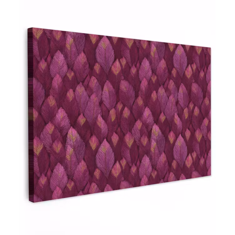 Bladeren - Patroon - Burgundy Tuinposter op houten frame 2 cm dik klein 845 -3d