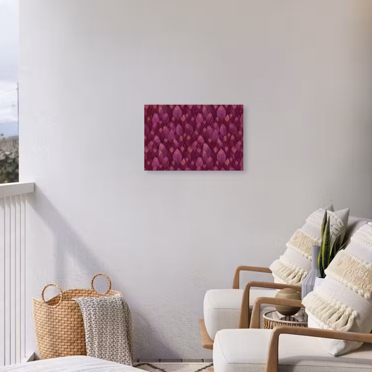 Bladeren - Patroon - Burgundy Tuinposter op houten frame 2 cm dik klein 845 -sfeer1