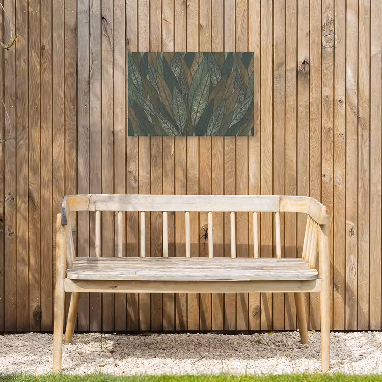 Bladeren - Patroon - Gestippeld - Natuur - Groen Tuinposter op houten frame 2 cm dik klein -sfeer4