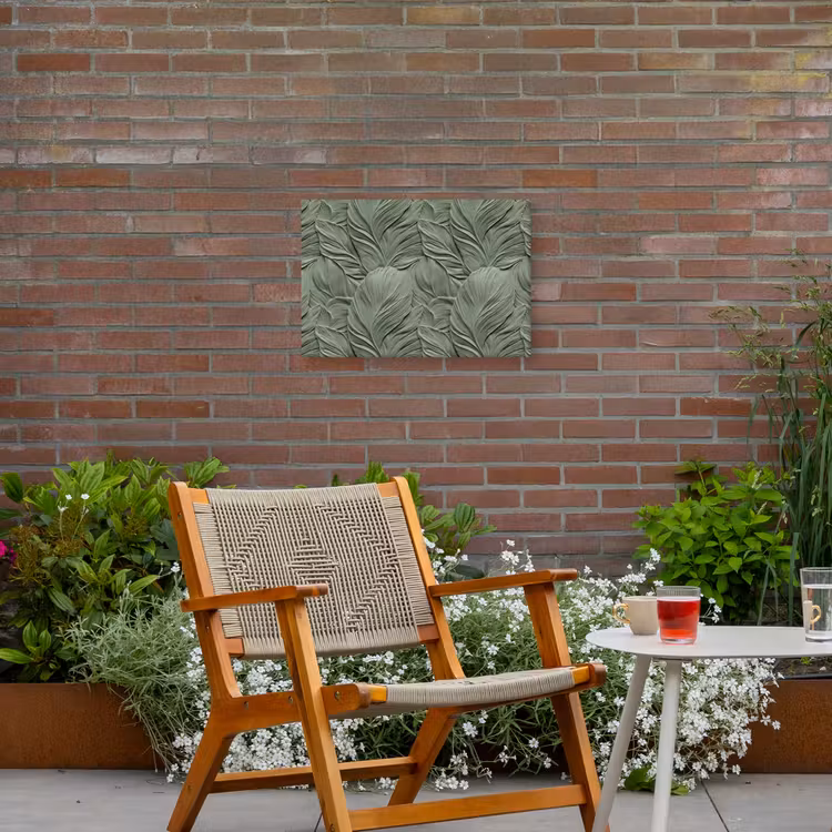 Bladeren - Textuur - Groen Tuinposter op houten frame 2 cm dik klein 845 -sfeer3