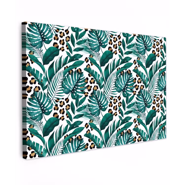 Bladeren - Tropisch - Jungle Tuinposter op houten frame 2 cm dik klein -3d