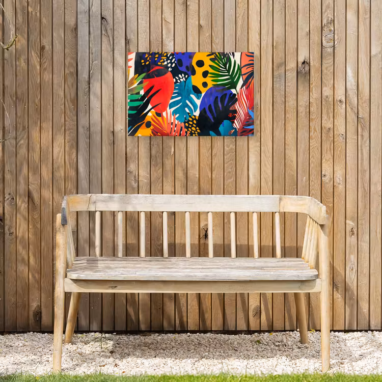 Bladeren - Vormen - Abstract - Kleurrijk Tuinposter op houten frame 2 cm dik klein -sfeer4