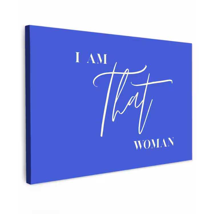 Blauw - I am that woman - Sierlijk - Minimalistisch Tuinposter op houten frame 2 cm dik klein -3d