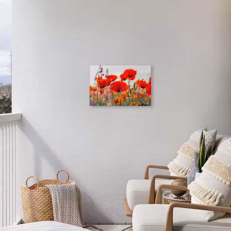 Bloeipracht van Klaprozen Tuinposter op houten frame 2 cm dik klein -sfeer1