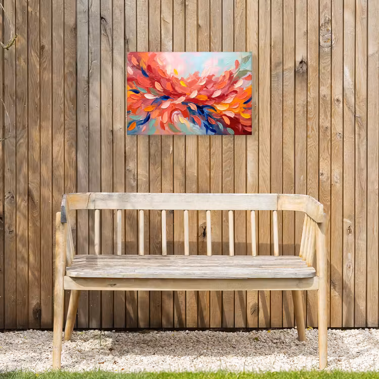 Bloemen - Abstract - Kunst - Modern Tuinposter op houten frame 2 cm dik klein -sfeer4