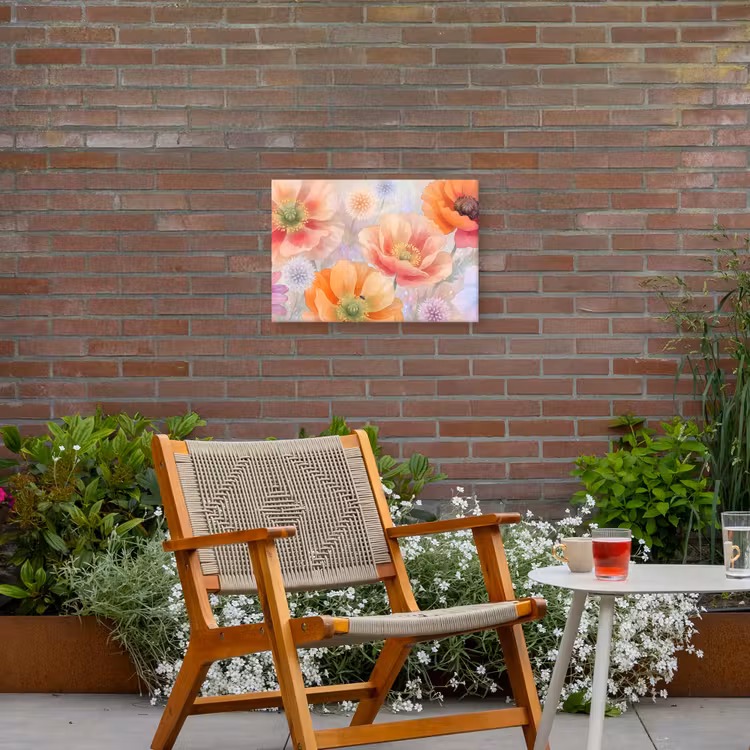 Bloemen - Aquarel - Natuur - Modern - Kleurrijk Tuinposter op houten frame 2 cm dik klein -sfeer3