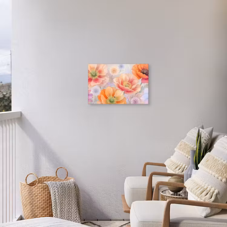 Bloemen - Aquarel - Natuur - Modern - Kleurrijk Tuinposter op houten frame 2 cm dik klein -sfeer1
