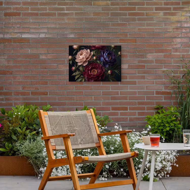 Bloemen - Boeket - Natuur - Modern - Donker Tuinposter op houten frame 2 cm dik klein -sfeer3