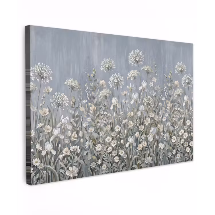 Bloemen - Botanisch - Blauw Tuinposter op houten frame 2 cm dik klein -3d