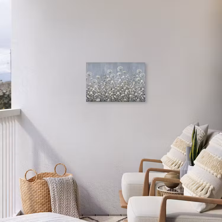 Bloemen - Botanisch - Blauw Tuinposter op houten frame 2 cm dik klein -sfeer1