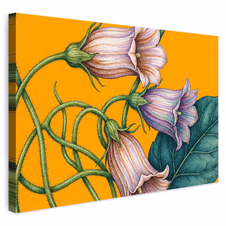 Buiten canvas - Bloemen - Botanisch - Geel - Bloemen - Botanisch - Geel Tuinposter op houten frame 2 cm dik klein