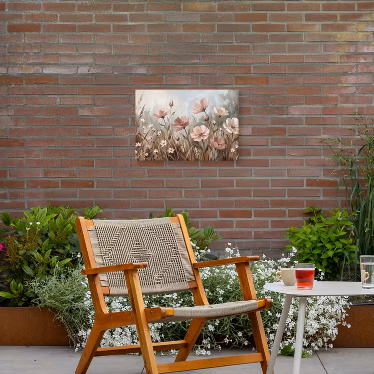 Bloemen - Botanisch - Schilderij - Pastel - Rustiek Tuinposter op houten frame 2 cm dik klein -sfeer3